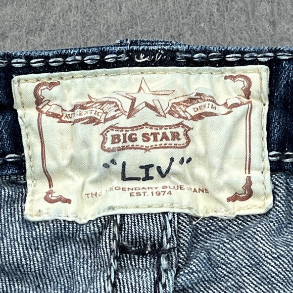 Big Star Liv Jeans Women's 30L (31x33) Blue Low Rise Bootcut Faded Western Faded - Picture 3 of 15